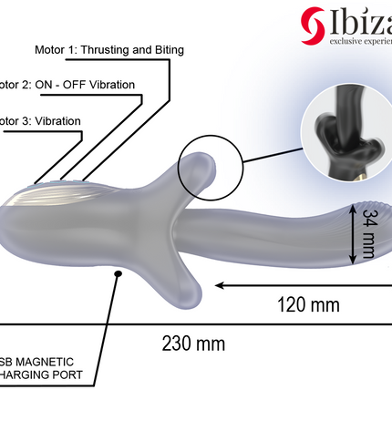 IBIZA - VIBRATEUR PUISSANT AVEC EFFET DE POUSSÉE ET DE MORSURE by IBIZA TECHNOLOGY