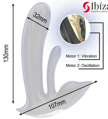IBIZA - VIBRATEUR PORTABLE AVEC STIMULATION DU POINT G ET DU CLITORIS AVEC TÉLÉCOMMANDE by IBIZA TECHNOLOGY