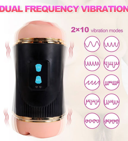 SHEQU - KAY DOUBLE MASTURBATEUR AVEC DOUBLE VIBRATION DE LA BOUCHE ET DU VAGIN by SHEQU