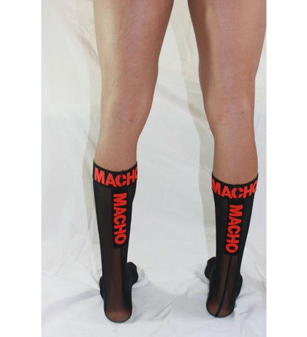 MACHO - CHAUSSETTES FINES TAILLE UNIQUE NOIR/ROUGE by MACHO UNDERWEAR