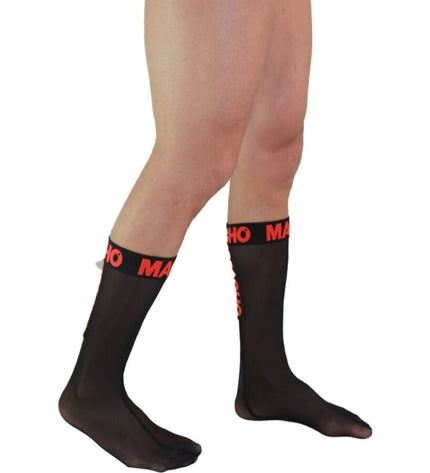 MACHO - CHAUSSETTES FINES TAILLE UNIQUE NOIR/ROUGE by MACHO UNDERWEAR