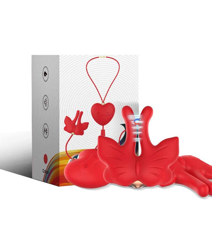 ARMONY - PINCES À TÉTONS MAGNÉTIQUES À VIBRATION FORME PAPILLON ROUGES by ARMONY STIMULATORS