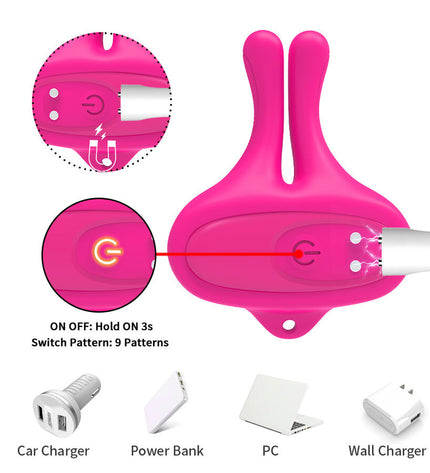 ARMONY - PINCES À TÉTONS MAGNÉTIQUES VIBRATOIRES EN FORME DE LAPIN ROSE by ARMONY STIMULATORS