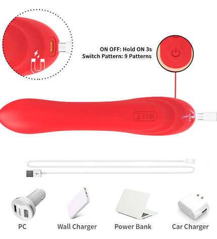 ARMONY - VIBRATEUR STIMULATEUR POINT G ET CLITORIS AVEC LANGUE OSCILLANTE ROUGE by ARMONY VIBRATORS