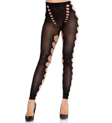 LEG AVENUE - BAS OPAQUES SANS COUTURE AVEC DÉCOUPE AUX PIEDS NOIRS by LEG AVENUE HOSIERY