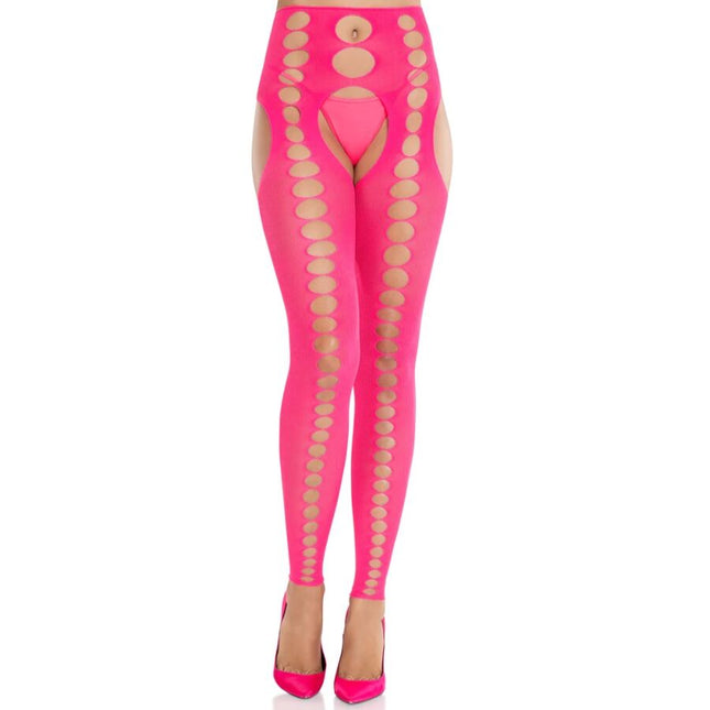 LEG AVENUE - BAS OPAQUES SANS BRETELLES ET SANS COUTURE ROSE FLUO by LEG AVENUE HOSIERY