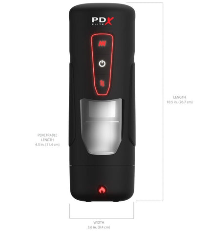 PDX ELITE - MASTURBATEUR AUTOMATIQUE MILK ME HOTTER AVEC VIBRATION À EFFET DE POUSSÉE ET DE CHALEUR by PDX ELITE