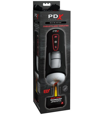 PDX ELITE - MASTURBATEUR AUTOMATIQUE MILK ME HOTTER AVEC VIBRATION À EFFET DE POUSSÉE ET DE CHALEUR by PDX ELITE