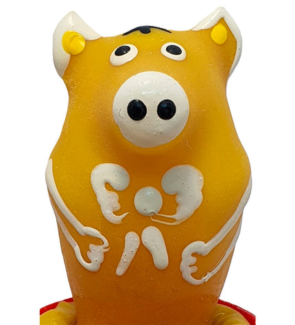 CONDOMERIE - PRÉSERVATIFS FANTAISIE PEINTS À LA MAIN COCHON ASSIS JAUNE by CONDOMERIE