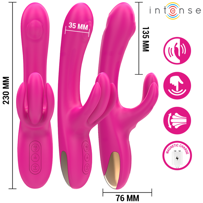 INTENSE - BRITNEY VIBRATEUR LAPIN MULTIFONCTION 23 CM ROSE by INTENSE HIGH TECH