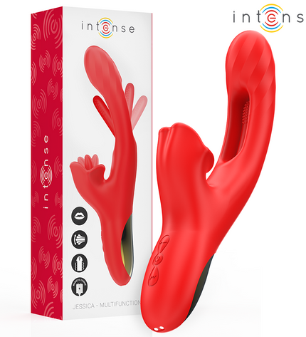 INTENSE - JESSICA VIBRATEUR MULTIFONCTION STIMULATION CLITORIS 24,8 CM ROUGE by INTENSE HIGH TECH