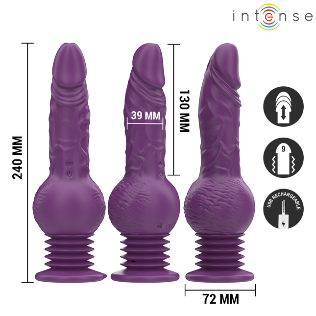 INTENSE - VIBRATEUR MULTIFONCTION TATUM AVEC VIBRATION DE HAUT EN BAS 24 CM VIOLET by INTENSE HIGH TECH