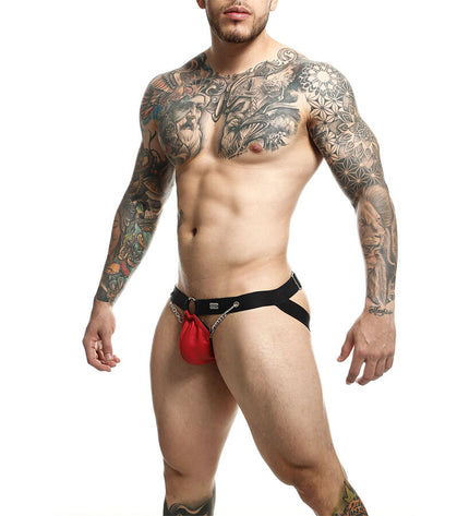 MOB - JOCKSTRAP ROUGE DNGEON AVEC CHAÎNES TAILLE UNIQUE by MOB