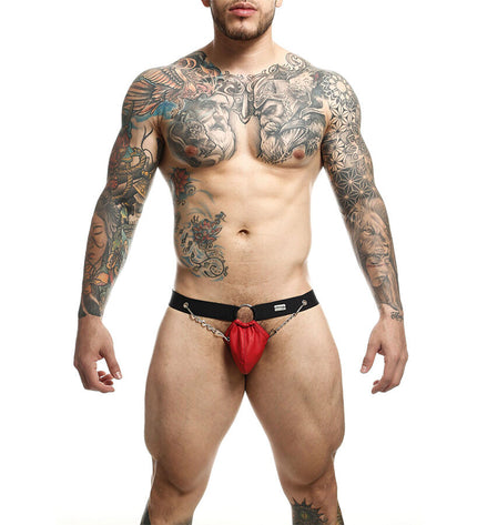 MOB - JOCKSTRAP ROUGE DNGEON AVEC CHAÎNES TAILLE UNIQUE by MOB