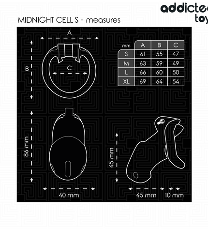 ADDICTED TOYS LOCKED - MINDNIGHT CELL CAGE À PÉNIS TAILLE S by ADDICTED TOYS LOCKED