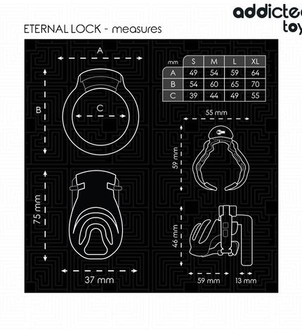 ADDICTED TOYS LOCKED - CAGE À PÉNIS À VERROUILLAGE ÉTERNEL 9 CM by ADDICTED TOYS LOCKED