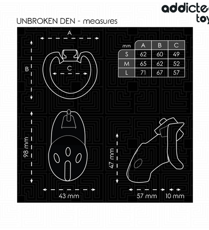 ADDICTED TOYS LOCKED - CAGE À PÉNIS UNBROKEN DEN 9,8 CM by ADDICTED TOYS LOCKED