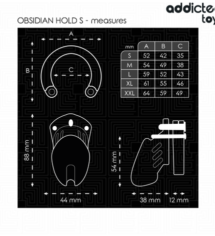 ADDICTED TOYS LOCKED - CAGE À PÉNIS OBSIDIAN HOLD TAILLE S by ADDICTED TOYS LOCKED