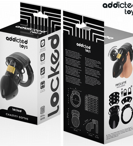 ADDICTED TOYS LOCKED - CAGE À PÉNIS CHASTETÉ PROFONDEUR 7,5 CM by ADDICTED TOYS LOCKED