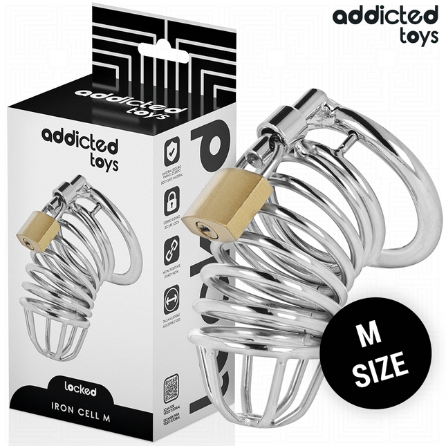 ADDICTED TOYS LOCKED - CAGE À PÉNIS EN MÉTAL IRON CELL TAILLE M by ADDICTED TOYS LOCKED