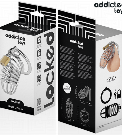 ADDICTED TOYS LOCKED - CAGE À PÉNIS EN MÉTAL IRON CELL TAILLE M by ADDICTED TOYS LOCKED