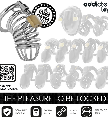 ADDICTED TOYS LOCKED - CAGE À PÉNIS EN MÉTAL IRON CELL TAILLE M by ADDICTED TOYS LOCKED