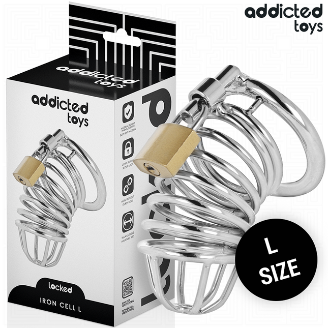 ADDICTED TOYS LOCKED - CAGE À PÉNIS EN MÉTAL IRON CELL 5 CM TAILLE L by ADDICTED TOYS LOCKED