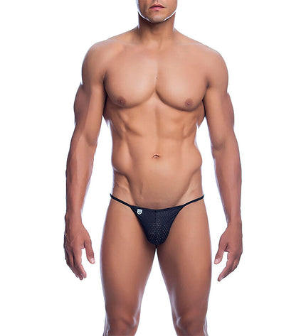 MOB - STRING EN V EN MICROFIBRE NOIR TAILLE L/XL by MOB