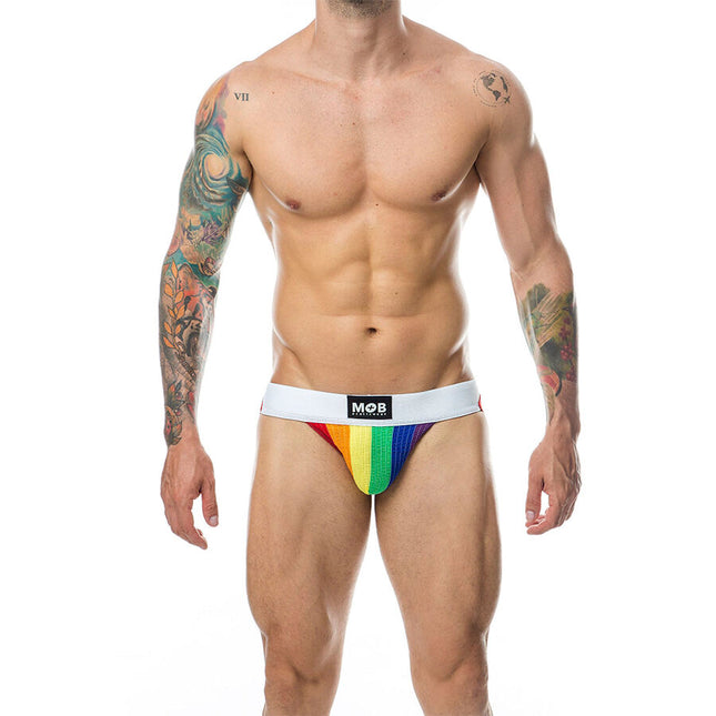 MOB - JOCK CLASSIQUE À RAYURES ARC-EN-CIEL TAILLE L by MOB