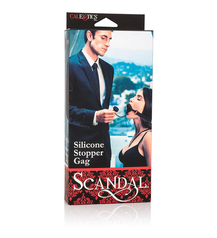 CALEXOTICS - SCANDAL BÂILLON AVEC PLUG EN SILICONE NOIR by CALEXOTICS