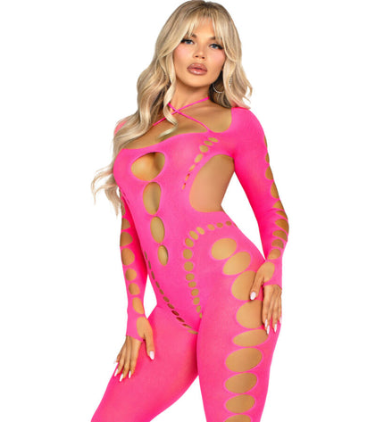 LEG AVENUE - BODYSTOCKING ROSE DOS OUVERT TAILLE UNIQUE by LEG AVENUE BODYSTOCKINGS