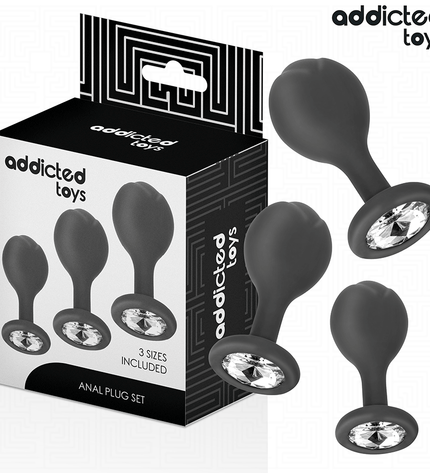 ADDICTED TOYS - LOT DE 3 PLUG ANAL AVEC BIJOU by ADDICTED TOYS