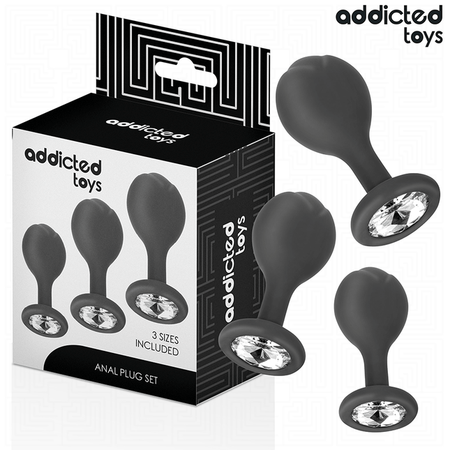 ADDICTED TOYS - LOT DE 3 PLUG ANAL AVEC BIJOU by ADDICTED TOYS