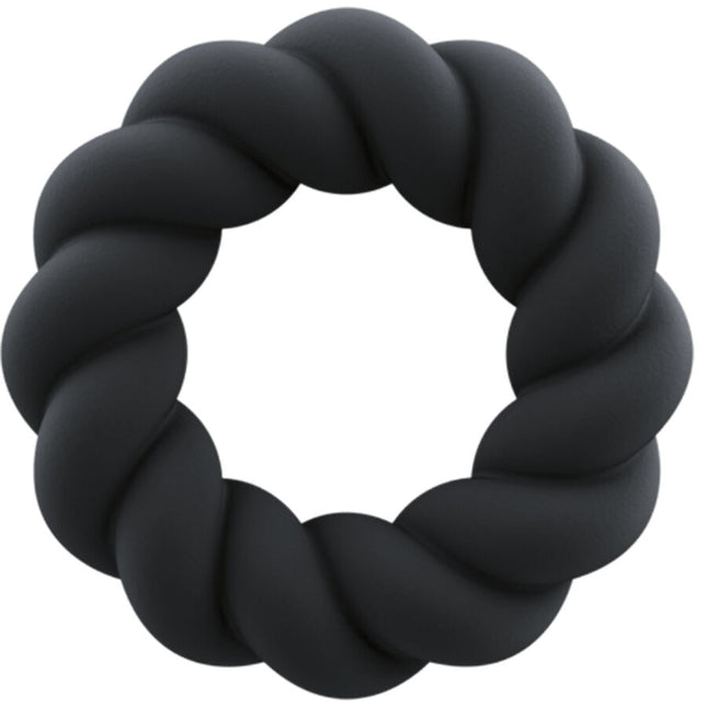 ROCKS-OFF - ANNEAU DE MASTURBATION EN SILICONE NOIR TWIST by ROCKS-OFF