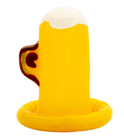 CONDOMERIE - PRÉSERVATIFS FANTAISIE PEINTS À LA MAIN VERRE DE BIÈRE by CONDOMERIE