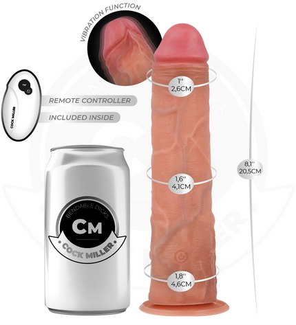 COCK MILLER - GODE RÉALISTE AVEC VENTOUSE ET TÉLÉCOMMANDE VIBRATIONS 20,5 CM by COCK MILLER
