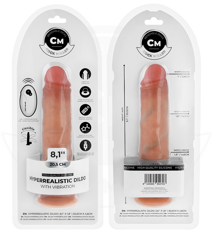 COCK MILLER - GODE RÉALISTE AVEC VENTOUSE ET TÉLÉCOMMANDE VIBRATIONS 20,5 CM by COCK MILLER