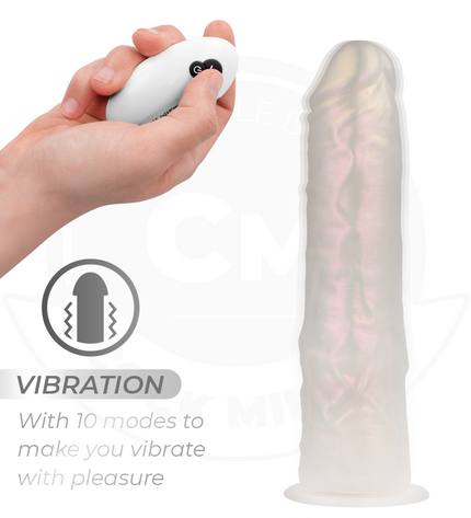 COCK MILLER - GODE AVEC VENTOUSE, LUMIÈRES ET VIBRATIONS AVEC TÉLÉCOMMANDE BLANC 20,5 CM by COCK MILLER