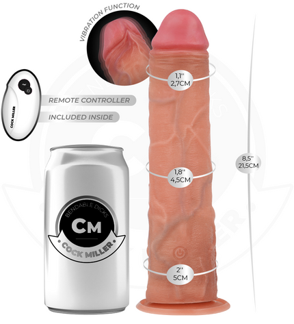 COCK MILLER - GODE RÉALISTE À VENTOUSE ET VIBRATION AVEC TÉLÉCOMMANDE 21,5 CM by COCK MILLER