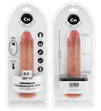 COCK MILLER - GODE RÉALISTE À VENTOUSE ET VIBRATION AVEC TÉLÉCOMMANDE 21,5 CM by COCK MILLER