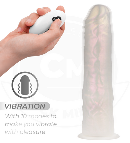 COCK MILLER - GODE AVEC VENTOUSE, LUMIÈRES ET VIBRATIONS AVEC TÉLÉCOMMANDE BLANC 21,5 CM by COCK MILLER