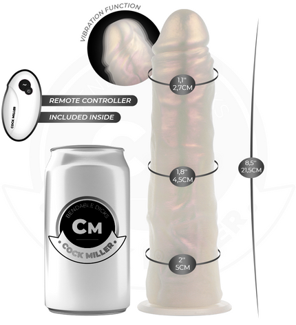 COCK MILLER - GODE AVEC VENTOUSE, LUMIÈRES ET VIBRATIONS AVEC TÉLÉCOMMANDE BLANC 21,5 CM by COCK MILLER