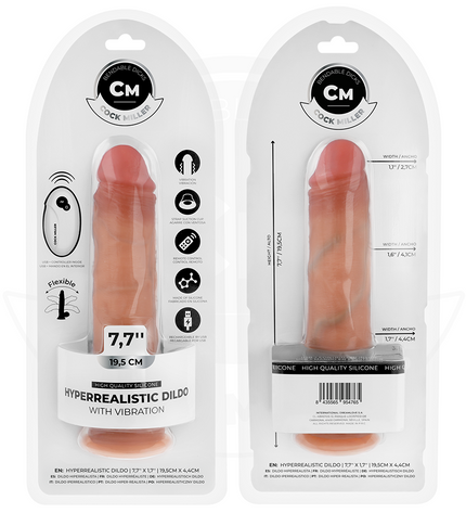 COCK MILLER - GODE RÉALISTE AVEC VENTOUSE ET TÉLÉCOMMANDE VIBRATIONS 19,5 CM by COCK MILLER