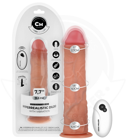 COCK MILLER - GODE RÉALISTE AVEC VENTOUSE ET TÉLÉCOMMANDE VIBRATIONS 19,5 CM by COCK MILLER