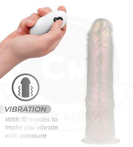 COCK MILLER - GODE AVEC VENTOUSE, LUMIÈRES ET VIBRATIONS AVEC TÉLÉCOMMANDE BLANC 19,5 CM by COCK MILLER