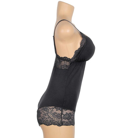 SUBBLIME - TEDDY DÉTAIL DENTELLE FLORALE NOIR S/M by SUBBLIME BODIES