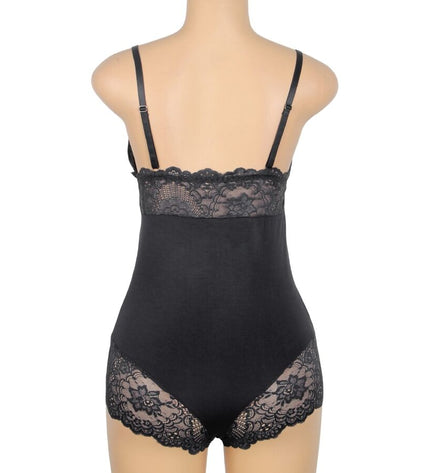 SUBBLIME - TEDDY DÉTAIL DENTELLE FLORALE NOIR S/M by SUBBLIME BODIES