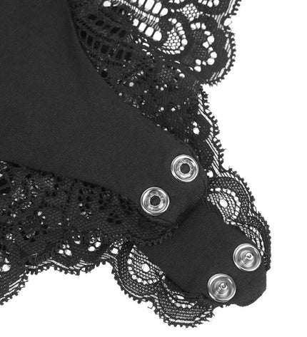SUBBLIME - TEDDY DÉTAIL DENTELLE FLORALE NOIR S/M by SUBBLIME BODIES