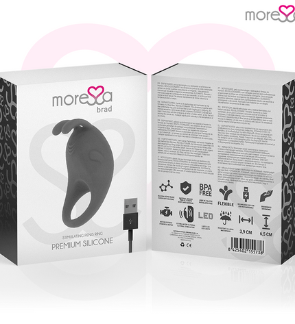 MORESSA - BRAD PREMIUM SILICONE RECHARGEABLE NOIR - Concombre Boutique