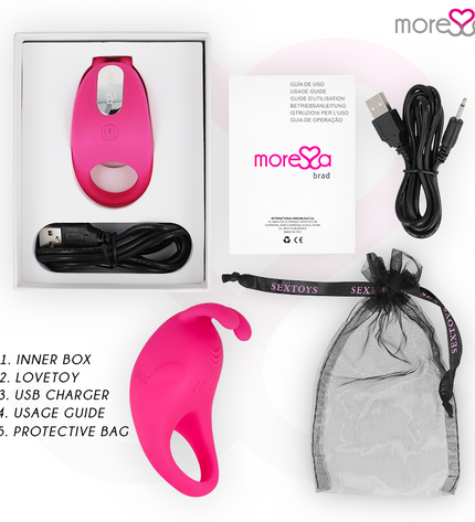 MORESSA - BRAD PREMIUM SILICONE RECHARGEABLE ROSE - Concombre Boutique